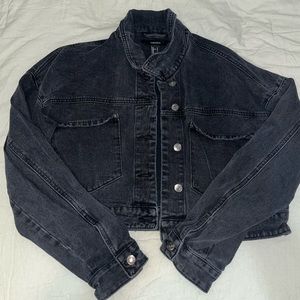 Black Cropped Jean Jacket